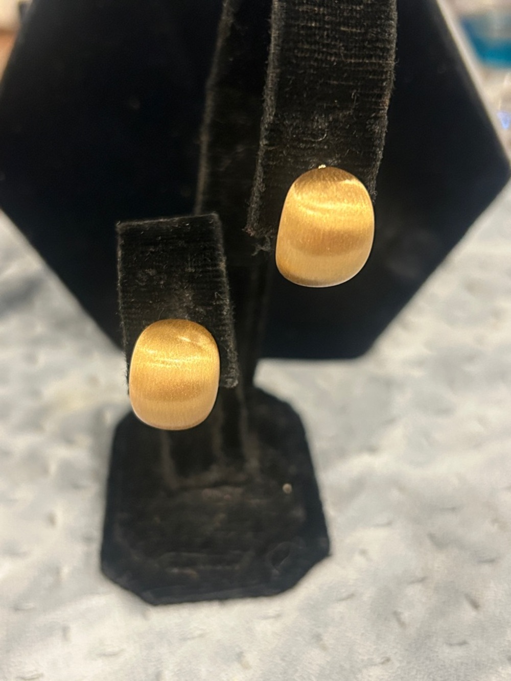 Matte Satin Gold Dome Earrings-NWT